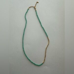 Monica Vinader Elegant Green and Gold Beaded Necklace